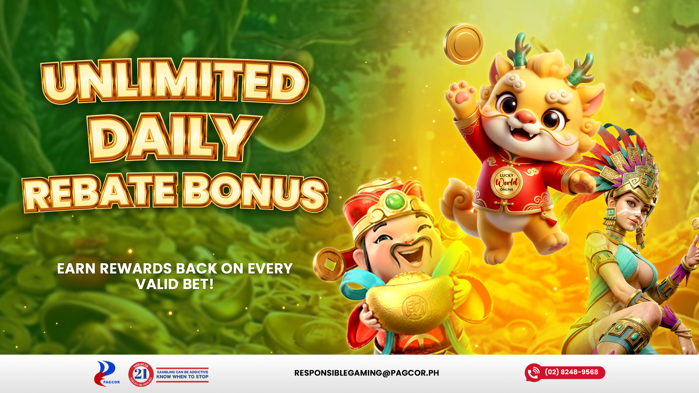 Lucky World Online Daily Rebate Bonus